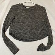 Forever 21 Grey Soft Knit Long Sleeve Crop Top