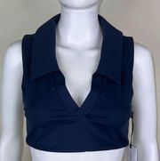 WeWoreWhat Solid Polo Bra in Set Blue