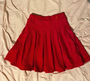 Red Pleated Tennis Skirt