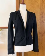 DIANE von FURSTENBERG | Georgica Blazer Jacket Stretchy Silk Lined Black Size 2