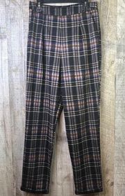 Full Tilt Medium Pull On Multicolored Plaid Pants with Front Pockets & C…