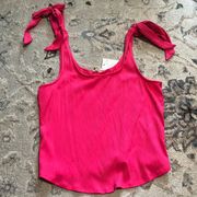 NWT Pink Tank Top with Bow Straps