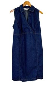 Motherhood Denim Faux Wrap Sleeveless Dress Sz Large