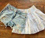 American Eagle Denim High Waisted Shorts And skirt C16