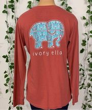 Ivory Ella  Elephant Blue and Dusty Pink Long Sleeve Size Small