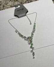 Apt 9 Women’s Costume Necklace Green / Clear Bead Silver Tone Adjustable Length