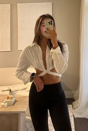 White crop blouse