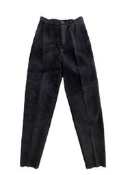 Vintage 80’s Wilsons Leather Black Leather Suede High-Waist Pleated Pants sz 8
