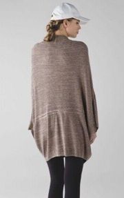 Lululemon Breeze Easy Wrap Heathered Cool Cocoa Cashew Cardigan Sweater Cashmere