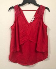 Black Rainn Red Women’s Flowy Tank top small