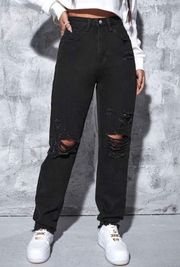 Black Distressed Jeans