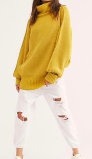 Free People Cocoa Knit Oversized Turtleneck Sweater