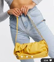 New  ASOS Yellow Clutch with Chain