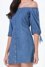 Off The Shoulder Denim Dress