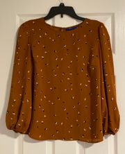 Brown Patterned Blouse