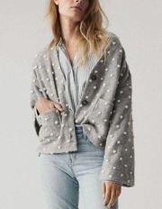 Madewell AG245 Texture & Thread Boxy Bobble Cropped Cardigan Small Polka Pom