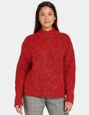 A New Day Mock Turtleneck Red Pullover Sweater Size XS