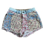 FARM Rio Women's Ultra High-Rise Patchwork Denim Shorts - 25