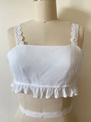 Call me eden White Cropped Top