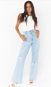 SHOW ME YOUR MUMU 90s Straight Jeans in Powder Blue 25 Womens Denim Pants