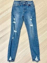 Blue Spice Womens High Waist Distressed Ankle Length Vintage jeans