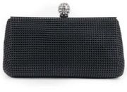 Rent the runway Whiting and Davis black mesh glam clutch with diamond accent