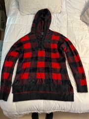 Plaid Tie Pullover Sweater 