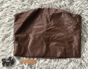 SKIMS Faux Leather Tube Top in Cocoa M