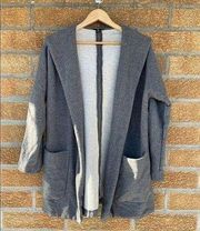 James Perse Grey Hooded Cardigan size 3 / large