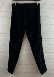 Chaser Black Lace Up Side Denim Pants Size M