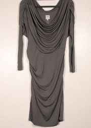 NWT Halston Heritage Draped Dress in Slate