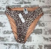 J. Crew | women nwt animal print brown swim bottom bikini