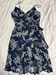 Navy and White Floral Dress