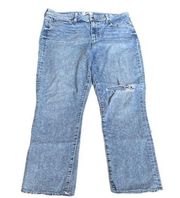 Paige Hoxton Slim Distressed Medium Wash Jeans Blue Size 32