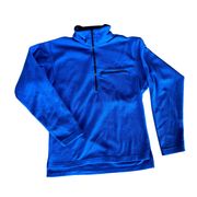 amazing vintage 90s  electric blue 3/4 zip fleece pull over jacket 🔥