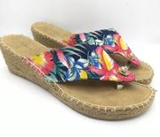 espadrille wedge sandals floral print women’s Size 9M