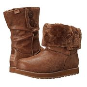 Y2K 90’s Chestnut Brown Shimmer Chunky Leatheresque Keepsakes Boots