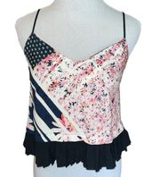 French Connection Womens Pink Floral Camisole Spaghetti Tank Top Blouse Size 0