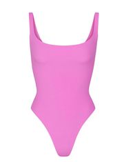 Fits Everybody Square Neck Bodysuit in Neon Orchid