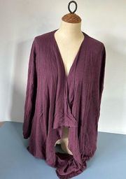 Torrid womens maroon cardigan size 1 (1X) open front long sleeves