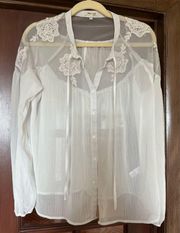 Bleuh Ciel Sheer Ladies Size Large Blouse