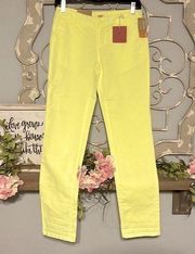 Yellow Cotton Pants Lower Waist Straight Hip Womens 3 New