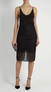 Diane von furstenberg black twig & lace pencil skirt | 4