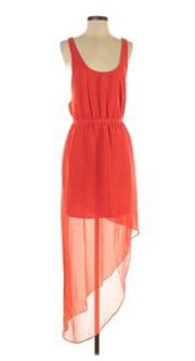 Drape Asymmetrical Red Dress Size Medium