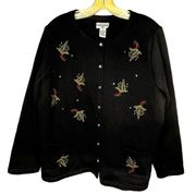 Vintage Breckenridge Black Cardigan Holiday Sweater