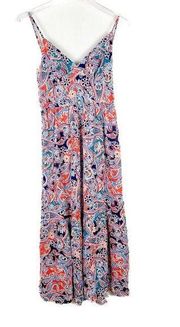 NWT Japna Sleeveless Floral Tie Back V-Neck Midi Dress Size Small S NEW