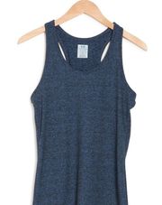 NWT H HALSTON STUDIO Scoop Neck Racerback Tank Navy Blue Large