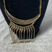 Fringe Fashion Brass Statement Necklace