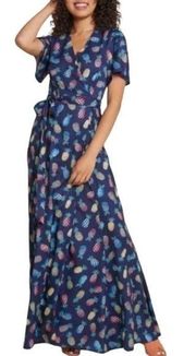 Hutch ModCloth Anthropologie pineapple wrap maxi dress small