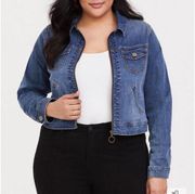 Torrid Crop Denim Zip up Jean Jacket Size 2x